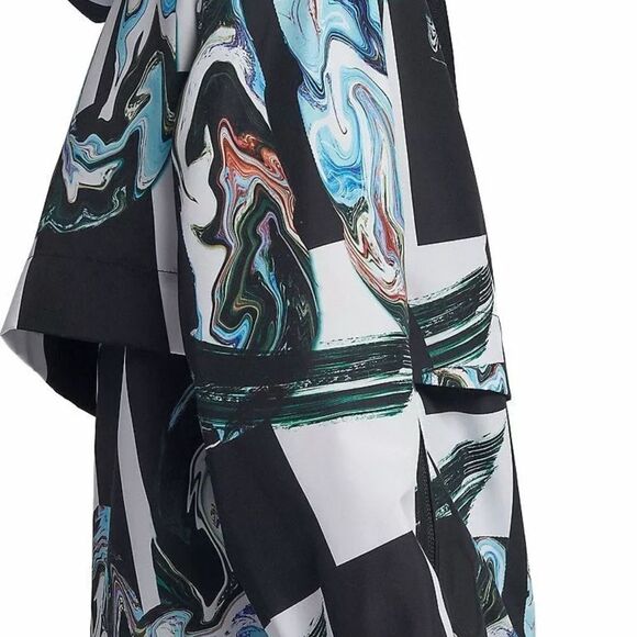 Nike Women's Black/Multi Marble-Print Half-Zip Hooded Jacket Sz M - Picture 2 of 13